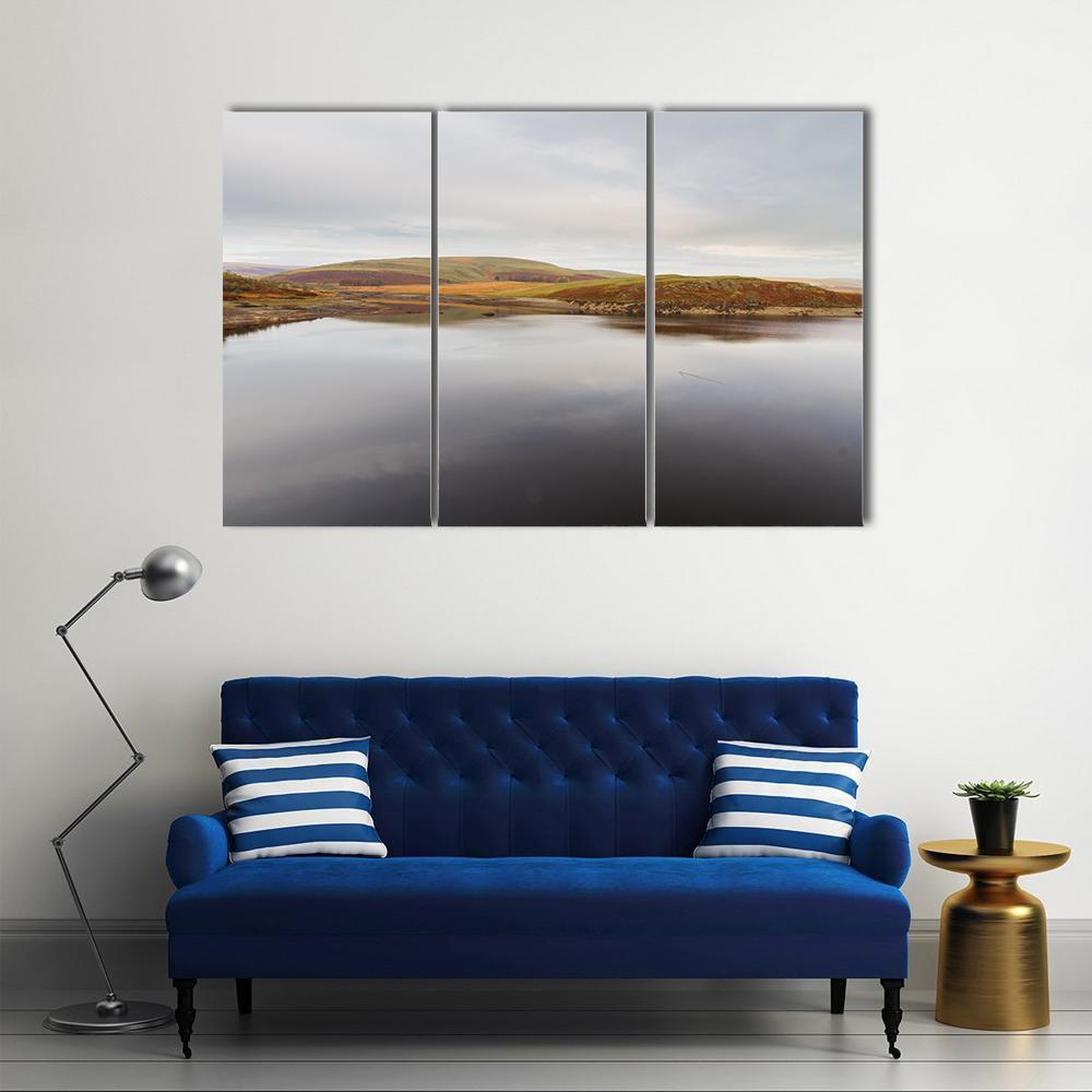 Claerwen Reservoir Canvas Wall Art-5 Pop-Gallery Wrap-47" x 32"-Tiaracle