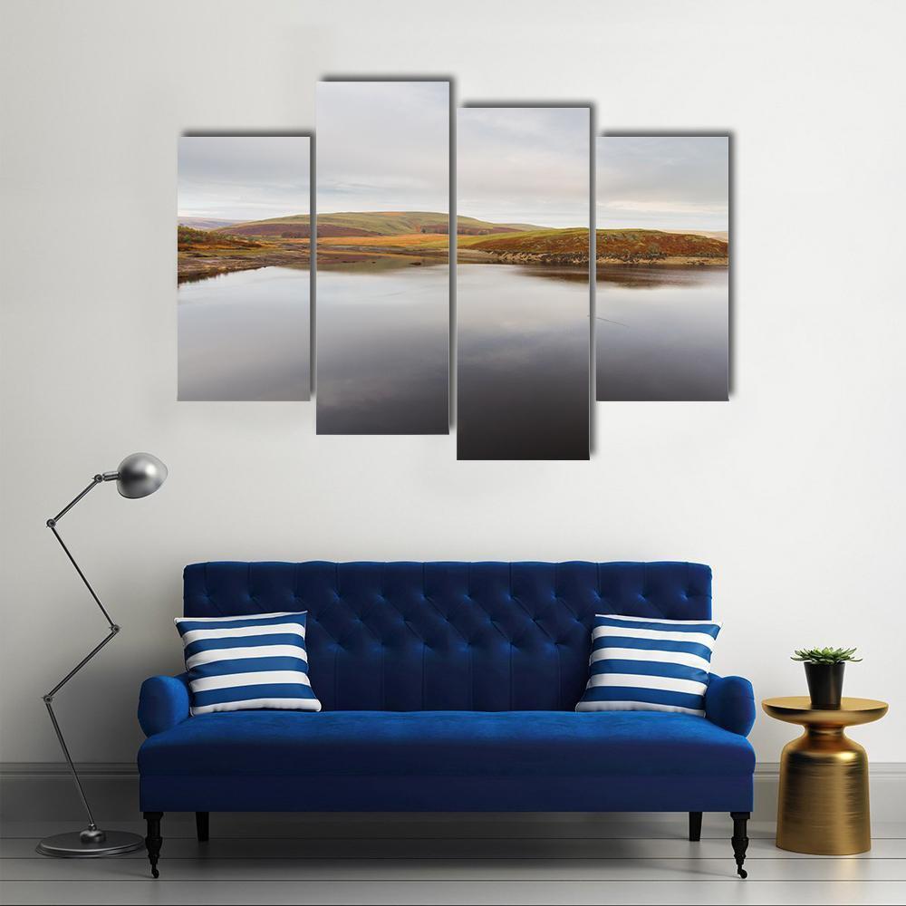 Claerwen Reservoir Canvas Wall Art-4 Pop-Gallery Wrap-50" x 32"-Tiaracle