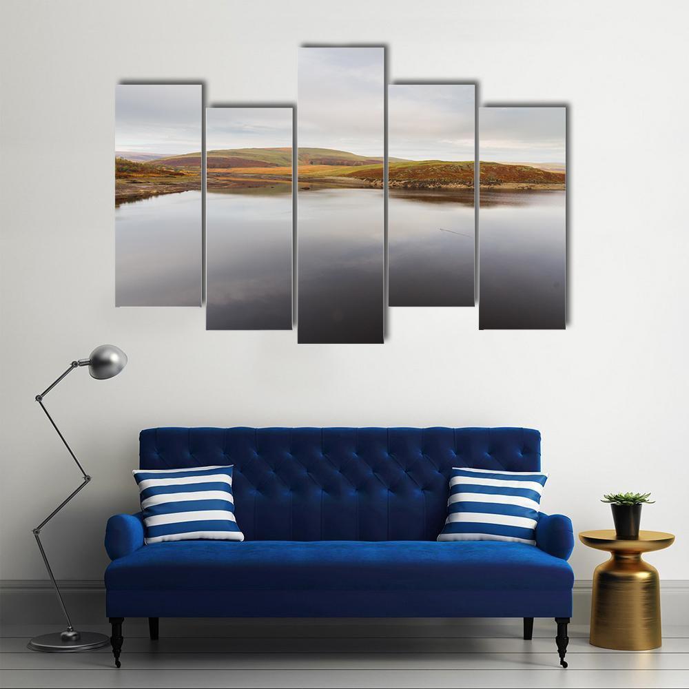 Claerwen Reservoir Canvas Wall Art-5 Pop-Gallery Wrap-47" x 32"-Tiaracle