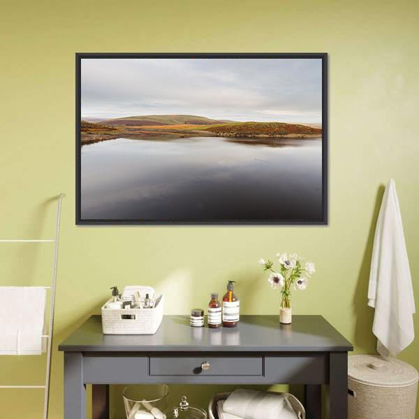 Claerwen Reservoir Canvas Wall Art-3 Horizontal-Gallery Wrap-25" x 16"-Tiaracle