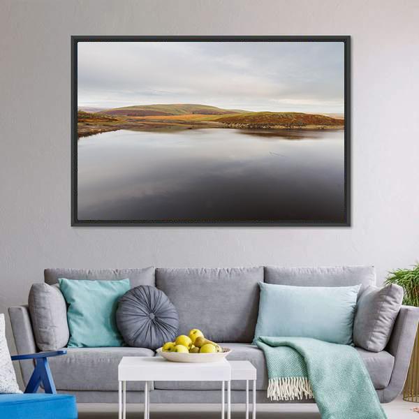 Claerwen Reservoir Canvas Wall Art-3 Horizontal-Gallery Wrap-25" x 16"-Tiaracle