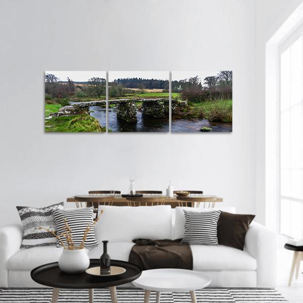 Postbridge In England Panoramic Canvas Wall Art-3 Piece-25" x 08"-Tiaracle