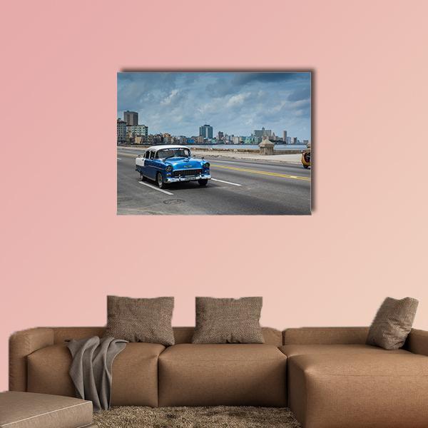 Classic American Car Canvas Wall Art-1 Piece-Gallery Wrap-48&quot; x 32&quot;-Tiaracle