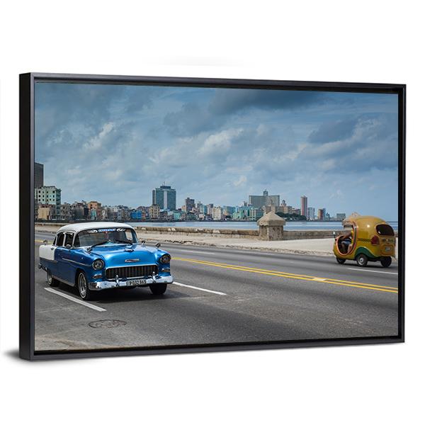 Classic American Car Canvas Wall Art-3 Horizontal-Gallery Wrap-25&quot; x 16&quot;-Tiaracle