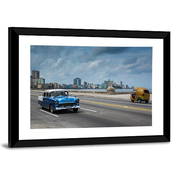 Classic American Car Canvas Wall Art-3 Horizontal-Gallery Wrap-25&quot; x 16&quot;-Tiaracle