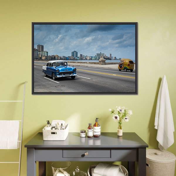 Classic American Car Panoramic Canvas Wall Art-1 Piece-36&quot; x 12&quot;-Tiaracle
