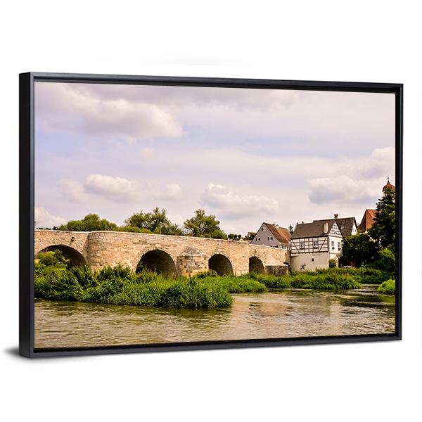 Classic Architecture European Building Village Canvas Wall Art-3 Horizontal-Gallery Wrap-25" x 16"-Tiaracle