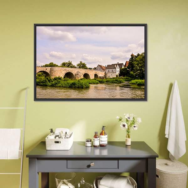 Classic Architecture European Building Village Canvas Wall Art-3 Horizontal-Gallery Wrap-25" x 16"-Tiaracle