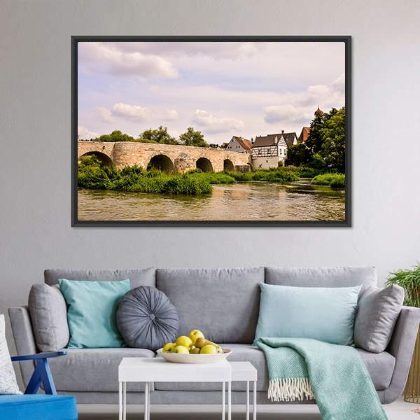 Classic Architecture European Building Village Canvas Wall Art-3 Horizontal-Gallery Wrap-25" x 16"-Tiaracle