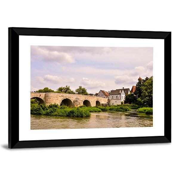 Classic Architecture European Building Village Canvas Wall Art-3 Horizontal-Gallery Wrap-25" x 16"-Tiaracle