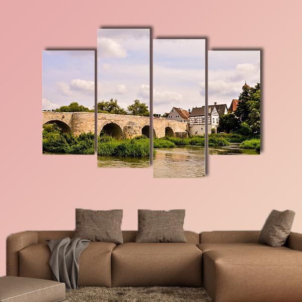 Classic Architecture European Building Village Canvas Wall Art-4 Pop-Gallery Wrap-50" x 32"-Tiaracle