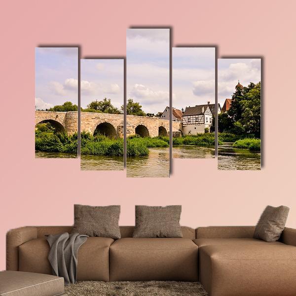 Classic Architecture European Building Village Canvas Wall Art-5 Pop-Gallery Wrap-47" x 32"-Tiaracle