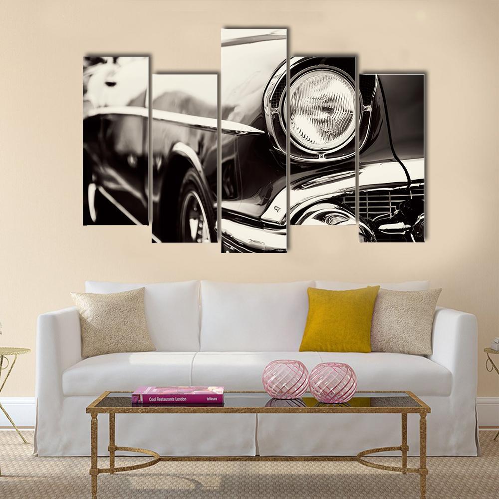 Classic Car Headlight Canvas Wall Art-5 Pop-Gallery Wrap-47" x 32"-Tiaracle