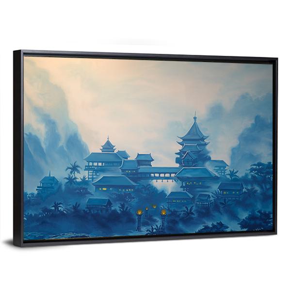 Classical Chinese Landscape Canvas Wall Art-5 Horizontal-Gallery Wrap-22" x 12"-Tiaracle