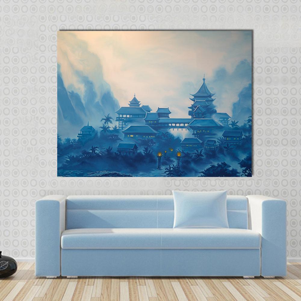 Classical Chinese Landscape Canvas Wall Art-1 Piece-Gallery Wrap-36" x 24"-Tiaracle