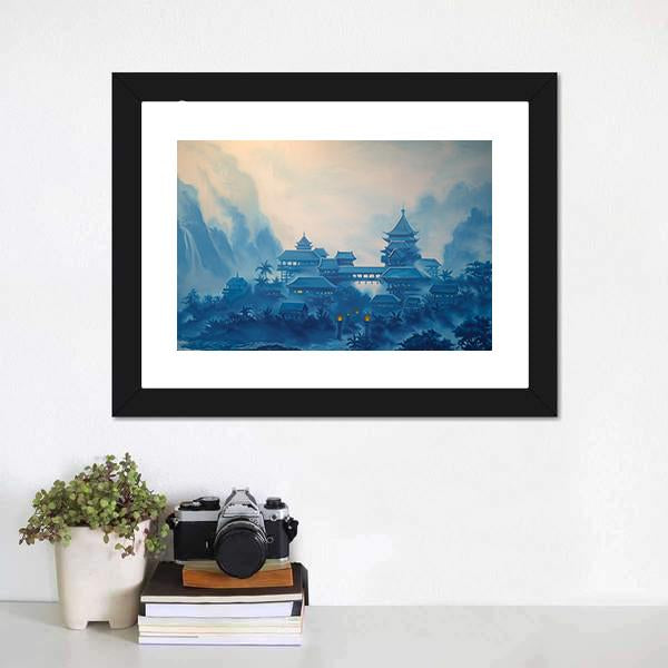 Classical Chinese Landscape Canvas Wall Art-3 Horizontal-Gallery Wrap-25&quot; x 16&quot;-Tiaracle