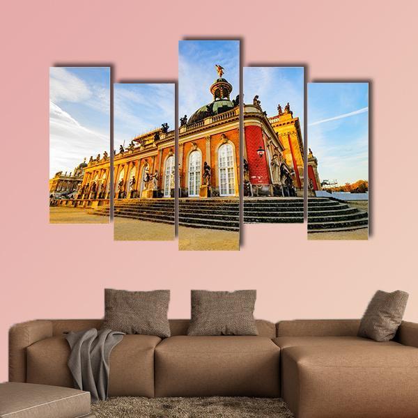 Sanssouci Palace In Potsdam Canvas Wall Art-5 Pop-Gallery Wrap-47" x 32"-Tiaracle