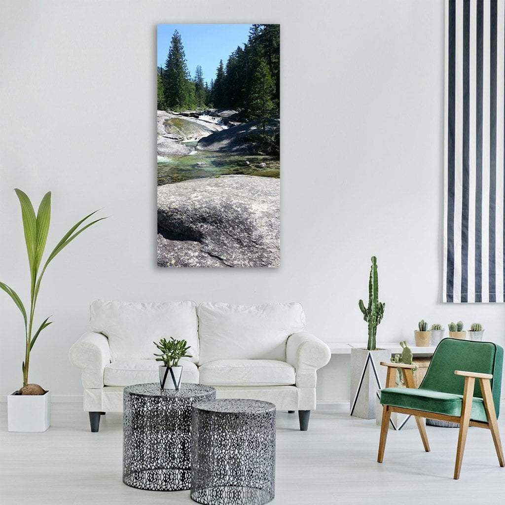 Clear Water Creek Vertical Canvas Wall Art-1 Vertical-Gallery Wrap-12" x 24"-Tiaracle