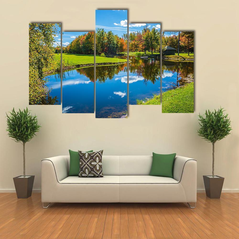 Clear Water Lake Canada Canvas Wall Art-5 Pop-Gallery Wrap-47" x 32"-Tiaracle