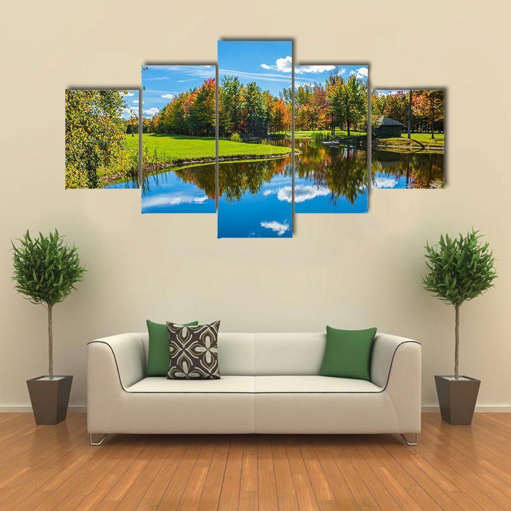 Clear Water Lake Canada Canvas Wall Art-5 Star-Gallery Wrap-62" x 32"-Tiaracle