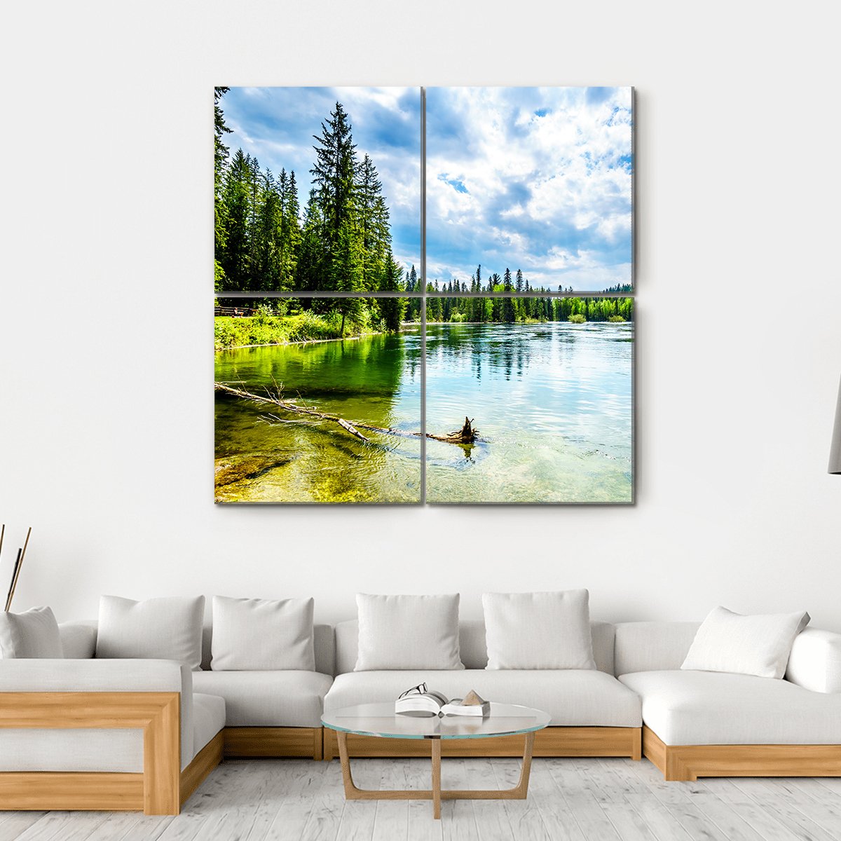 Clear Water Lake Canvas Wall Art-4 Square-Gallery Wrap-17" x 17"-Tiaracle