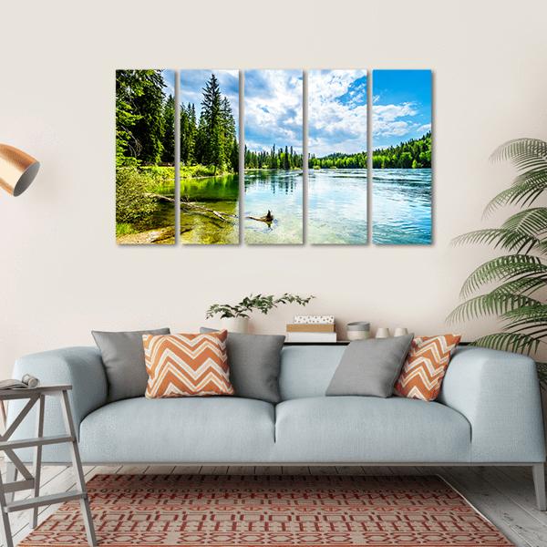 Clear Water Lake Canvas Wall Art-5 Horizontal-Gallery Wrap-22" x 12"-Tiaracle