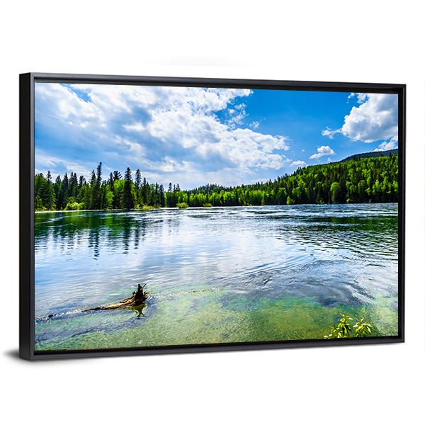 Clear Water Lake In Canada Canvas Wall Art-3 Horizontal-Gallery Wrap-25&quot; x 16&quot;-Tiaracle