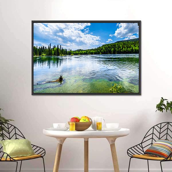 Clear Water Lake In Canada Canvas Wall Art-3 Horizontal-Gallery Wrap-25" x 16"-Tiaracle