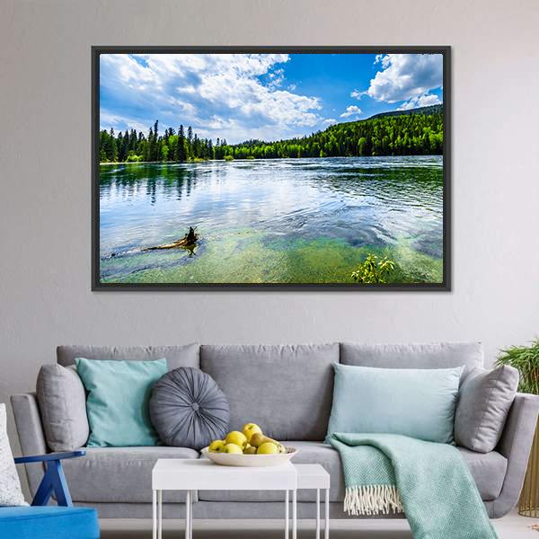 Clear Water Lake In Canada Canvas Wall Art-3 Horizontal-Gallery Wrap-25&quot; x 16&quot;-Tiaracle