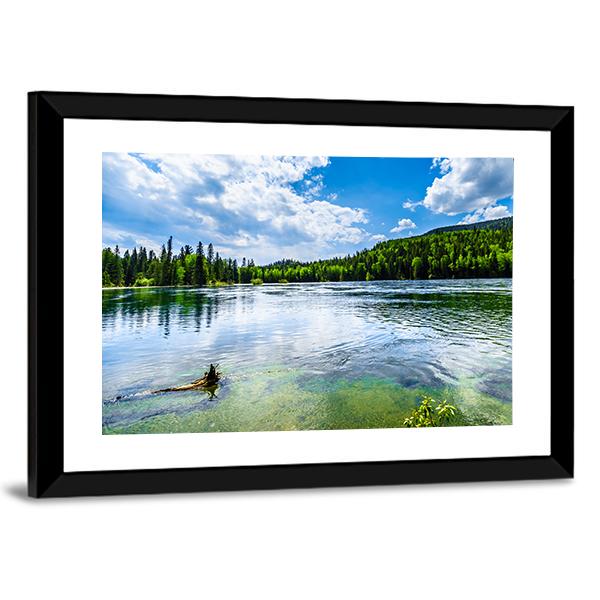 Clear Water Lake In Canada Canvas Wall Art-3 Horizontal-Gallery Wrap-25&quot; x 16&quot;-Tiaracle