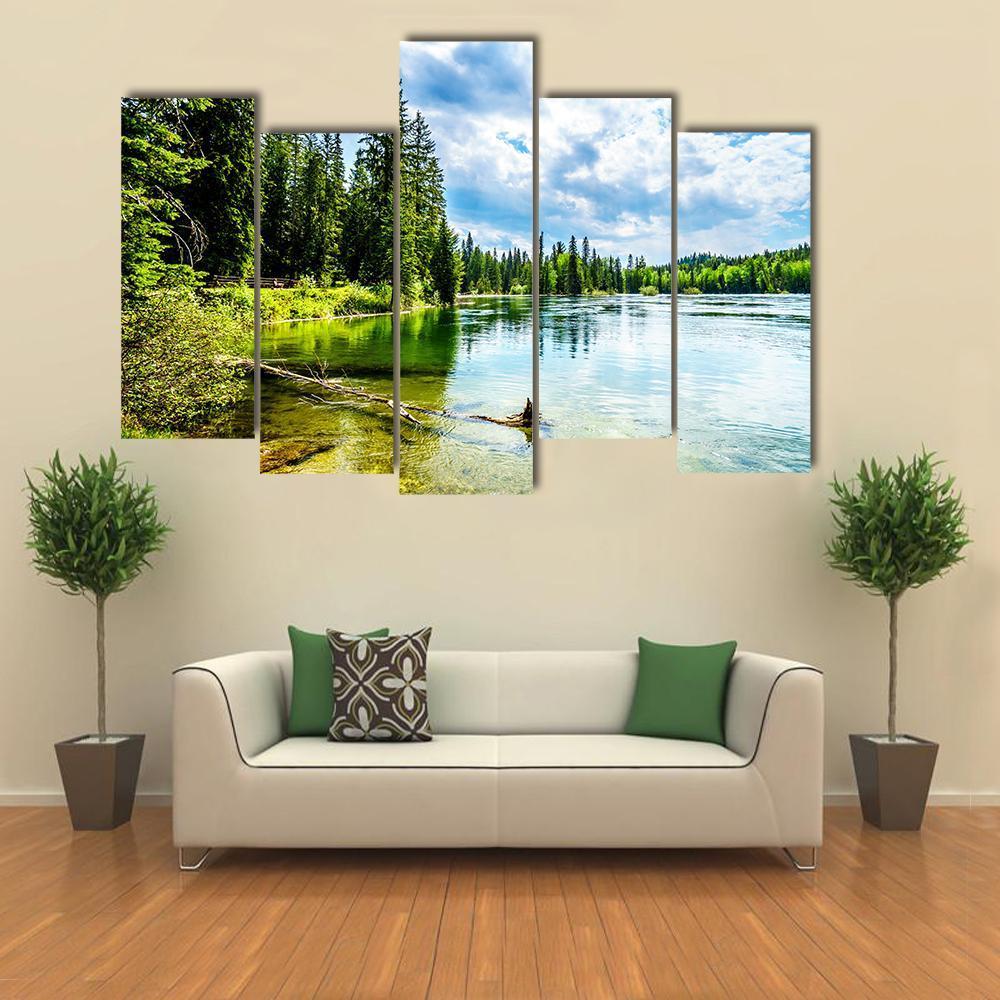 Clear Water Lake Canvas Wall Art-5 Pop-Gallery Wrap-47" x 32"-Tiaracle