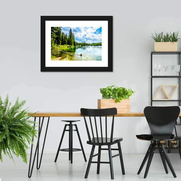 Clear Water Lake Panoramic Canvas Wall Art-1 Piece-36" x 12"-Tiaracle