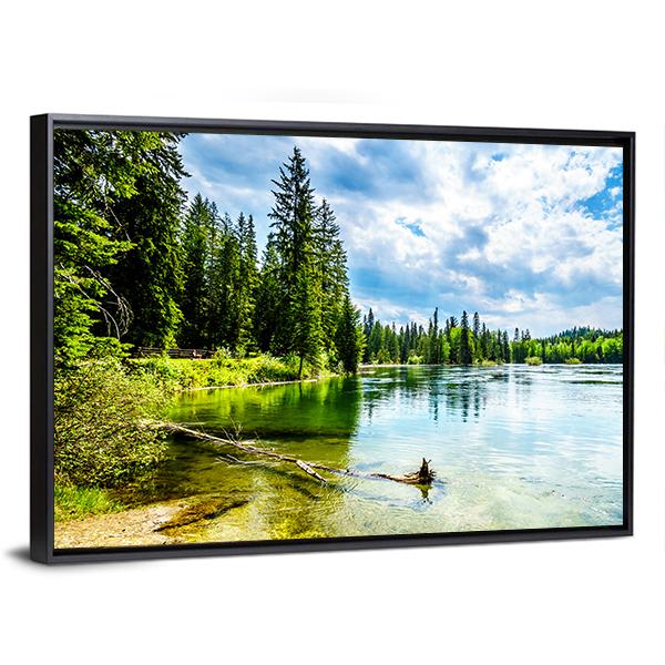 Clear Water Lake Panoramic Canvas Wall Art-1 Piece-36" x 12"-Tiaracle