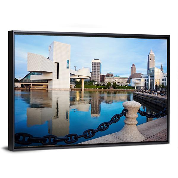 Cleveland City Ohio Canvas Wall Art-3 Horizontal-Gallery Wrap-25" x 16"-Tiaracle