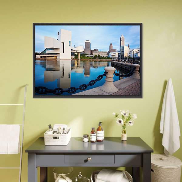 Cleveland City Ohio Canvas Wall Art-3 Horizontal-Gallery Wrap-25" x 16"-Tiaracle