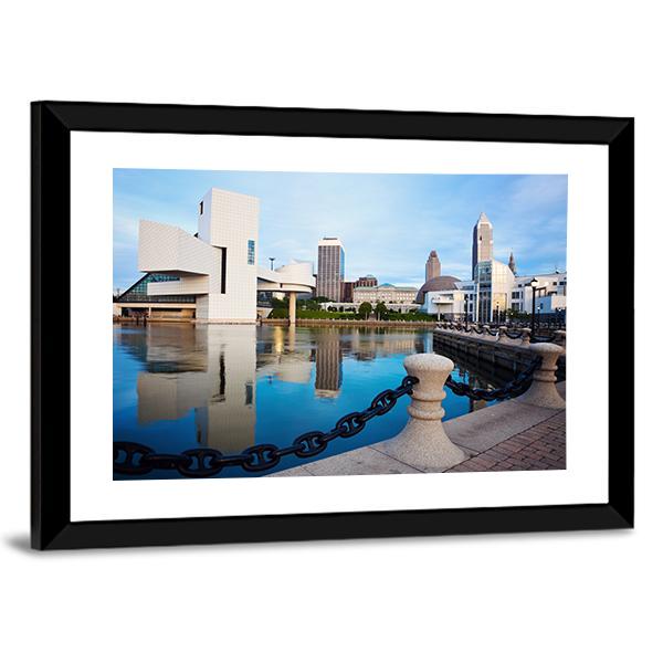 Cleveland City Ohio Canvas Wall Art-3 Horizontal-Gallery Wrap-25" x 16"-Tiaracle