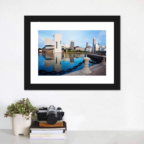 Cleveland City Ohio Canvas Wall Art-3 Horizontal-Gallery Wrap-25" x 16"-Tiaracle