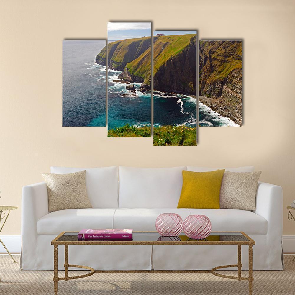 Cliff At Cape St Mary Canvas Wall Art-4 Pop-Gallery Wrap-50" x 32"-Tiaracle