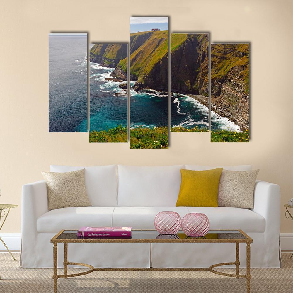 Cliff At Cape St Mary Canvas Wall Art-5 Pop-Gallery Wrap-47" x 32"-Tiaracle