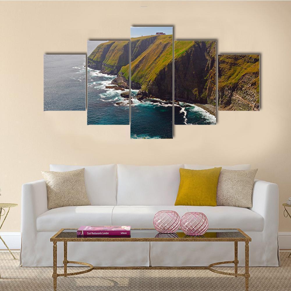Cliff At Cape St Mary Canvas Wall Art-5 Star-Gallery Wrap-62" x 32"-Tiaracle