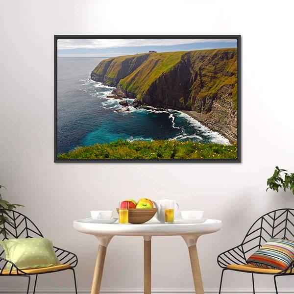Cliff At Cape St Mary Canvas Wall Art-1 Piece-Floating Frame-24" x 16"-Tiaracle