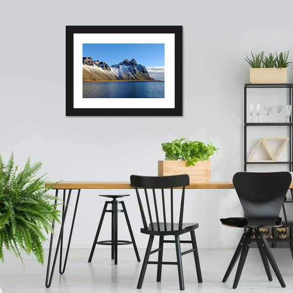 Cliff Beside Lake Canvas Wall Art-5 Horizontal-Gallery Wrap-22" x 12"-Tiaracle