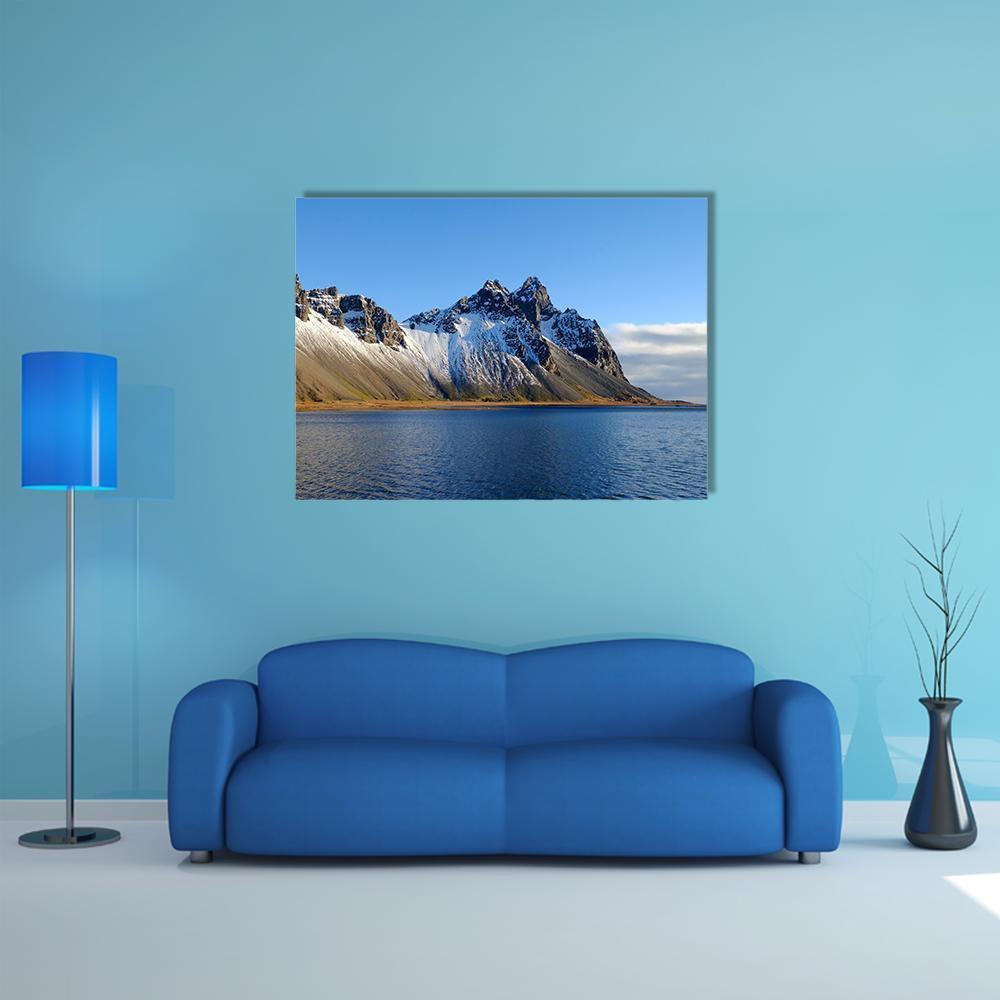 Cliff Beside Lake Canvas Wall Art-1 Piece-Gallery Wrap-48" x 32"-Tiaracle