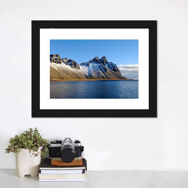 Cliff Beside Lake Canvas Wall Art-3 Horizontal-Gallery Wrap-25" x 16"-Tiaracle