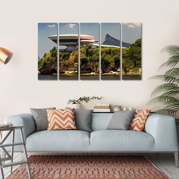 Cliff Museum In Brazil Canvas Wall Art-5 Horizontal-Gallery Wrap-22" x 12"-Tiaracle