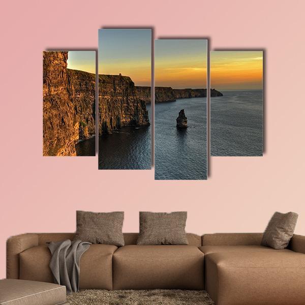 Cliff Of Moher Ireland Canvas Wall Art-4 Pop-Gallery Wrap-50&quot; x 32&quot;-Tiaracle