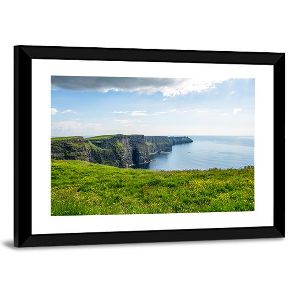 Cliff Of Moher Ireland Panoramic Canvas Wall Art-1 Piece-36" x 12"-Tiaracle