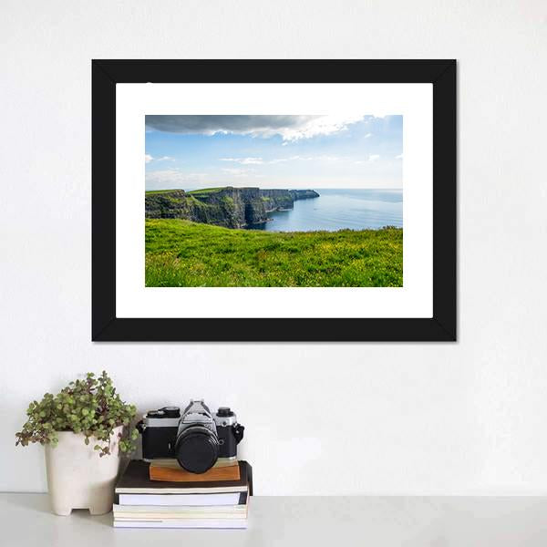 Cliff Of Moher Ireland Panoramic Canvas Wall Art-1 Piece-36" x 12"-Tiaracle