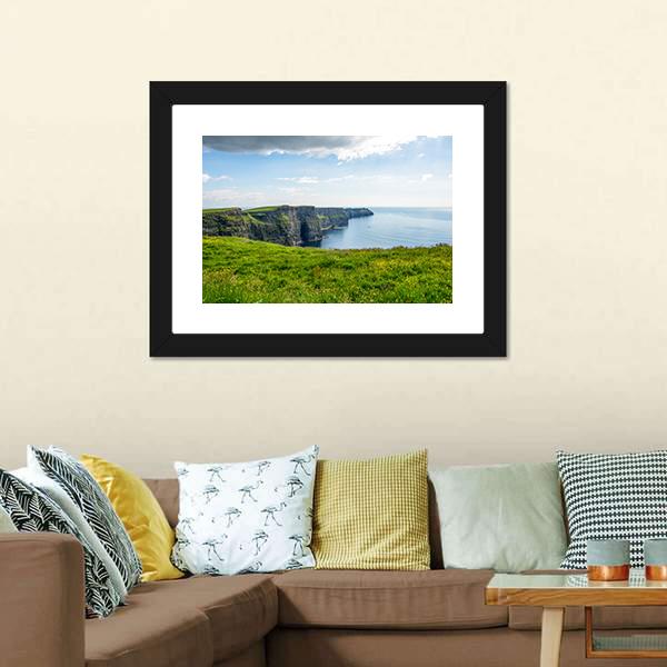 Cliff Of Moher Ireland Panoramic Canvas Wall Art-1 Piece-36" x 12"-Tiaracle