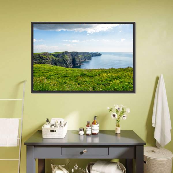 Cliff Of Moher Ireland Panoramic Canvas Wall Art-1 Piece-36" x 12"-Tiaracle